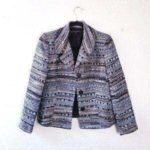 LAFAYETTE 148 NY Blue Tweed Bouclé Jacket Blazer
